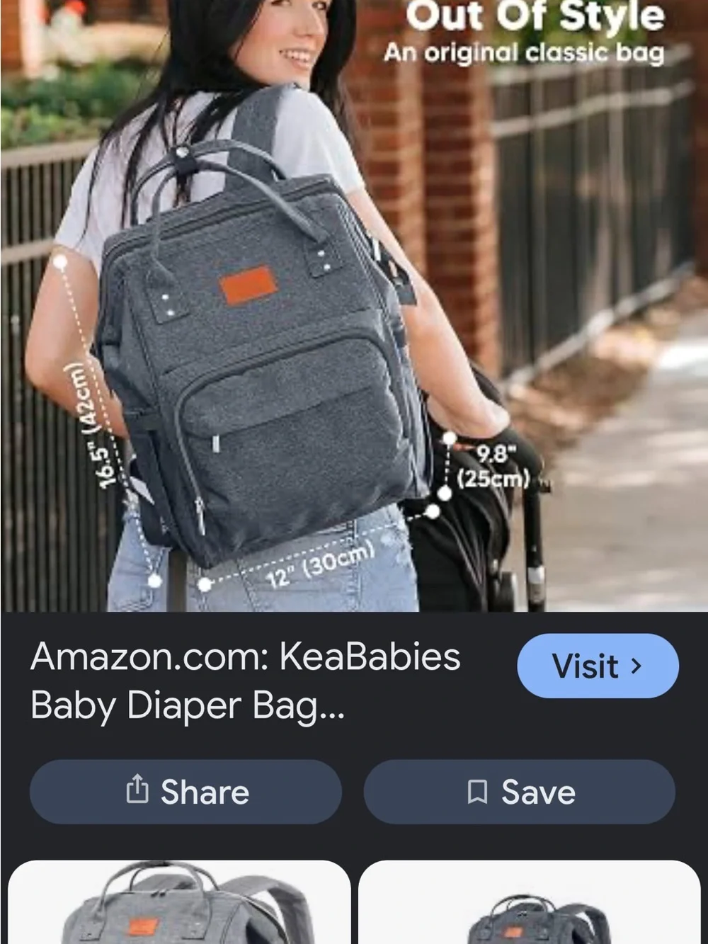 Black Diaper Bag  Backpack - Sleek Everyday Bag